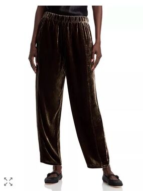 Eileen Fisher Velvet Lantern Ankle Pants Brown Small *Flaw